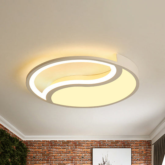 Minimalist Circle Led Ceiling Light - White Acrylic Warm/White/3 Color Options 16/19.5 Wide