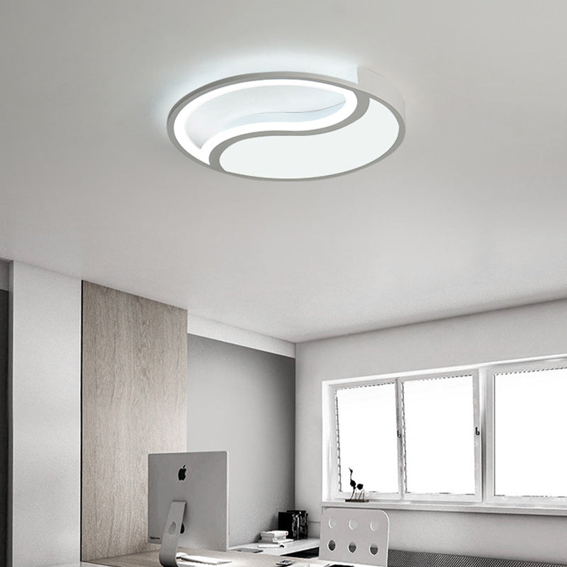 Minimalist Circle Led Ceiling Light - White Acrylic Warm/White/3 Color Options 16’/19.5’ Wide / 16’