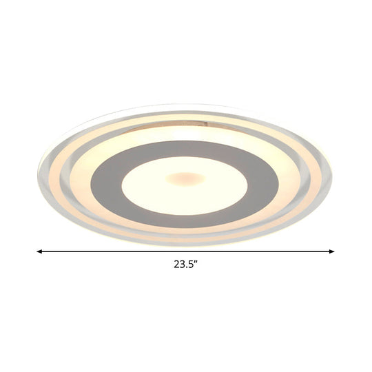 Simple Style Led Flush Mount Fixture In White With Acrylic Shade Circle Design 3 Color Light