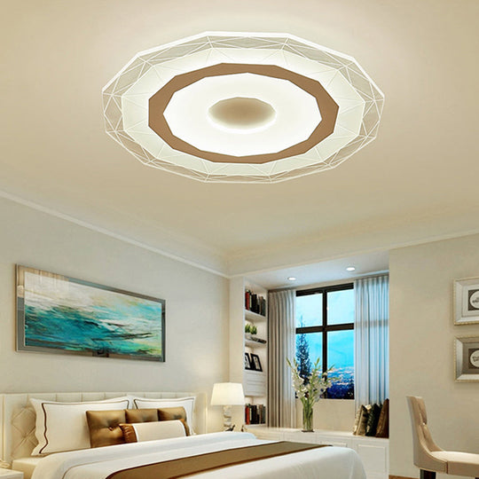 19.5/23.5 Ultra-Thin Ceiling Lamp Simple Style Acrylic White Led Flush Mount Warm/White/Outer Inner