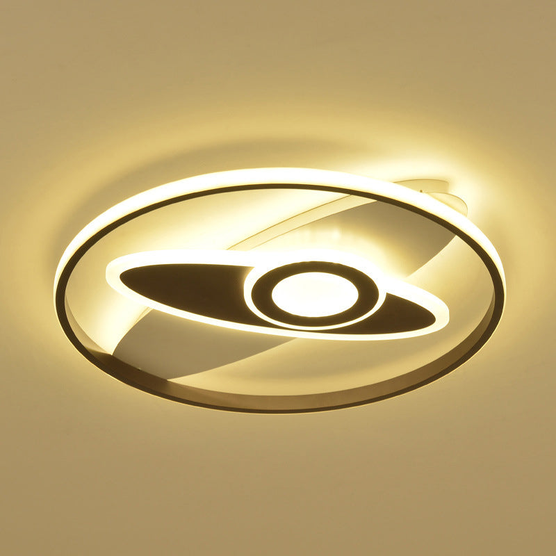 Modern Black And White Led Circle Ceiling Light Black-White
