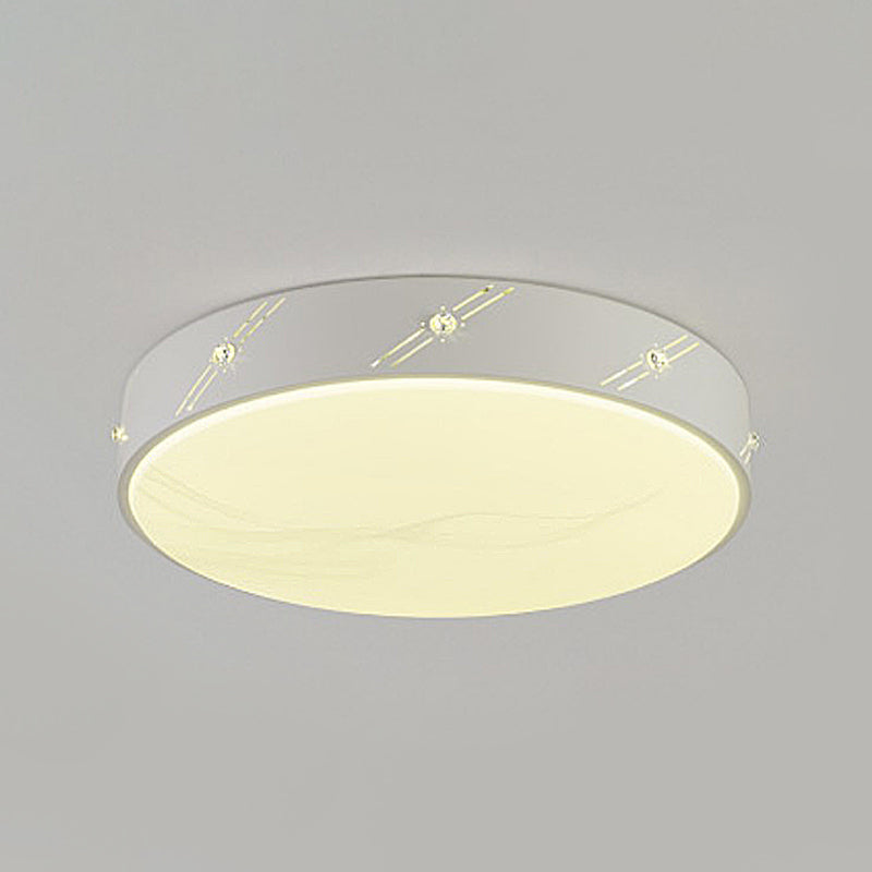 Modern Round Led Flush Mount Ceiling Light Fixture For Bedroom With Acrylic Diffuser