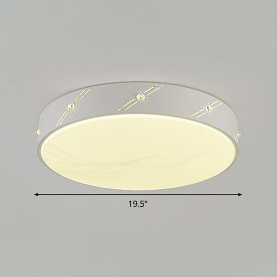 Modern Round Led Flush Mount Ceiling Light Fixture For Bedroom With Acrylic Diffuser
