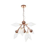 Vintage Metal Chandelier: 9-Light Prism Ceiling Lamp For Dining Room With Amber/Clear Glass Shades