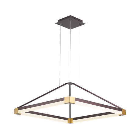 Modern Rhombus Pendant Light: Metal White/Coffee Led Chandelier With Warm/White Light 18/23.5/31.5