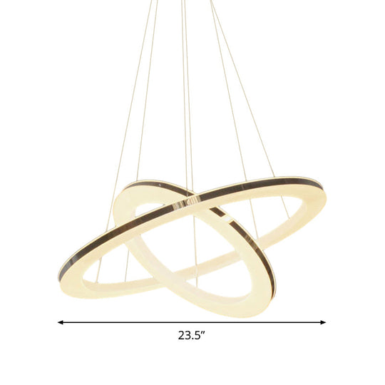 Chrome Orbit Chandelier - Sleek Metal Led Hanging Lamp In Warm/White/Natural Light Available