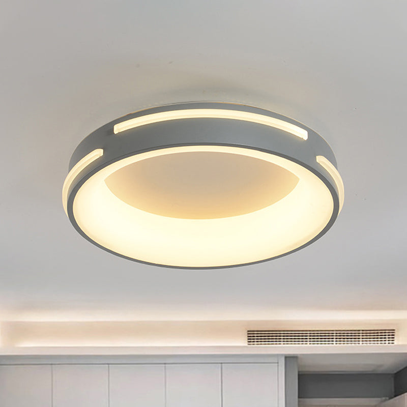 Modern Gray Circle Led Ceiling Light Fixture Warm/White Lighting 18.5/24.5 Wide