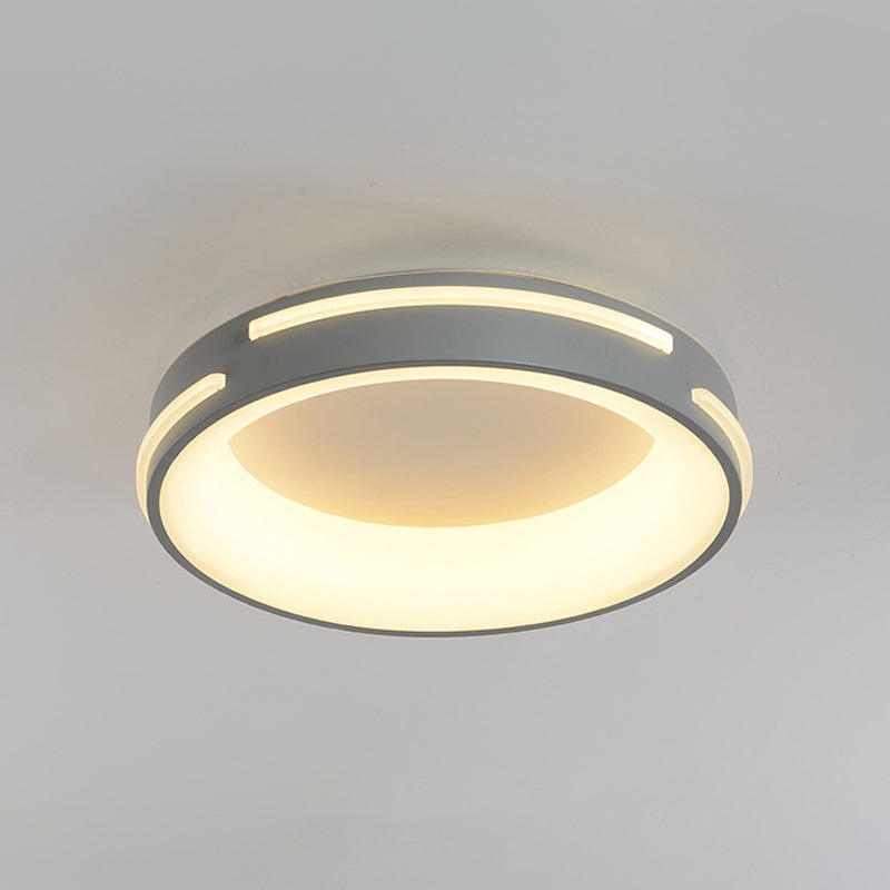 Modern Gray Circle Led Ceiling Light Fixture Warm/White Lighting 18.5/24.5 Wide
