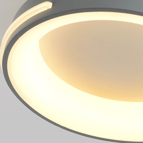 Modern Gray Circle Led Ceiling Light Fixture Warm/White Lighting 18.5/24.5 Wide