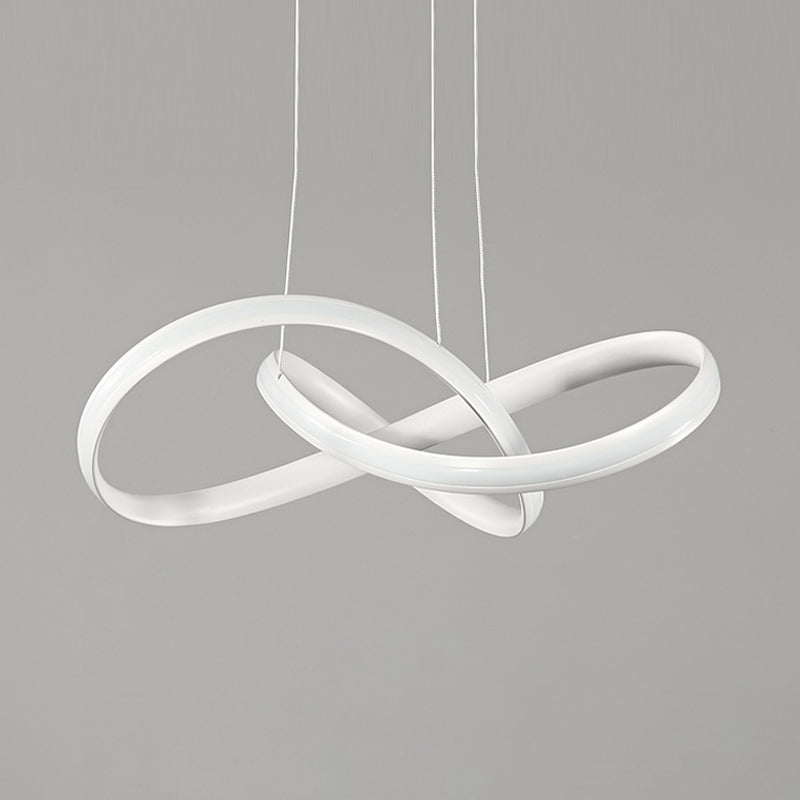 Modern Acrylic Chandelier Light Fixture - White Led Pendant With Seamless Curve Design In Warm/White