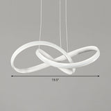 Sleek Acrylic Chandelier Pendant Light With Seamless Curve Design White Led In Warm/White