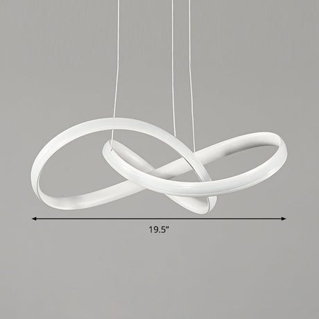 Sleek Acrylic Chandelier Pendant Light With Seamless Curve Design White Led In Warm/White