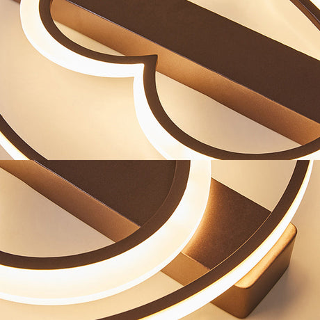 Acrylic Flush Led Ceiling Lamp - Heart Design Simple Style White/Coffee Variants 16’/19.5’ Wide