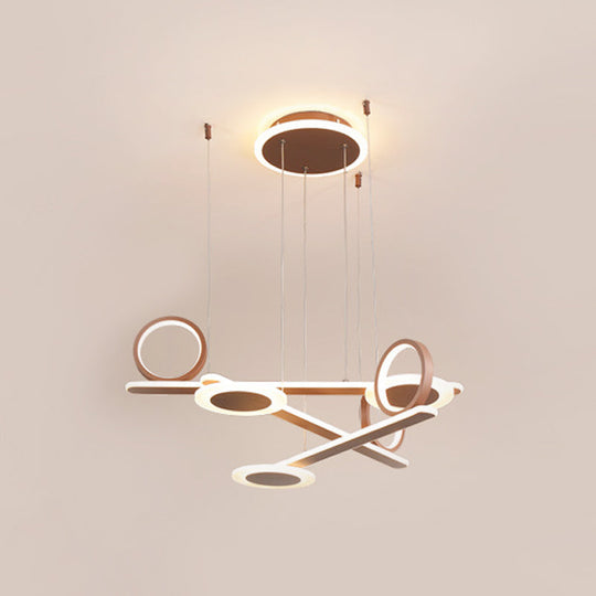Contemporary Acrylic Led Chandelier: Coffee Ring Pendant Light In Warm/White 31.5’/39’ Wide