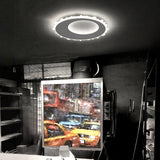 Sleek White Circle Flush Mount Led Ceiling Light Fixture - Minimalist Acrylic Design Warm