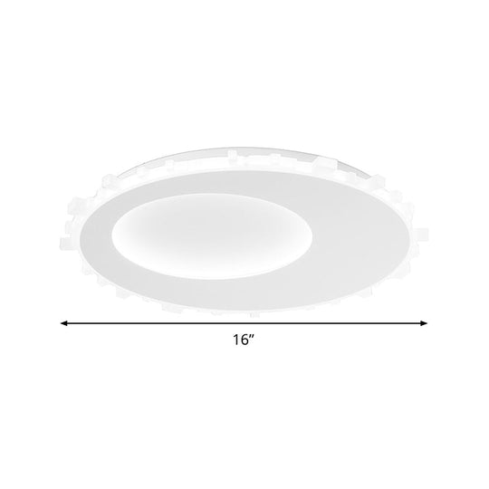 Sleek White Circle Flush Mount Led Ceiling Light Fixture - Minimalist Acrylic Design Warm