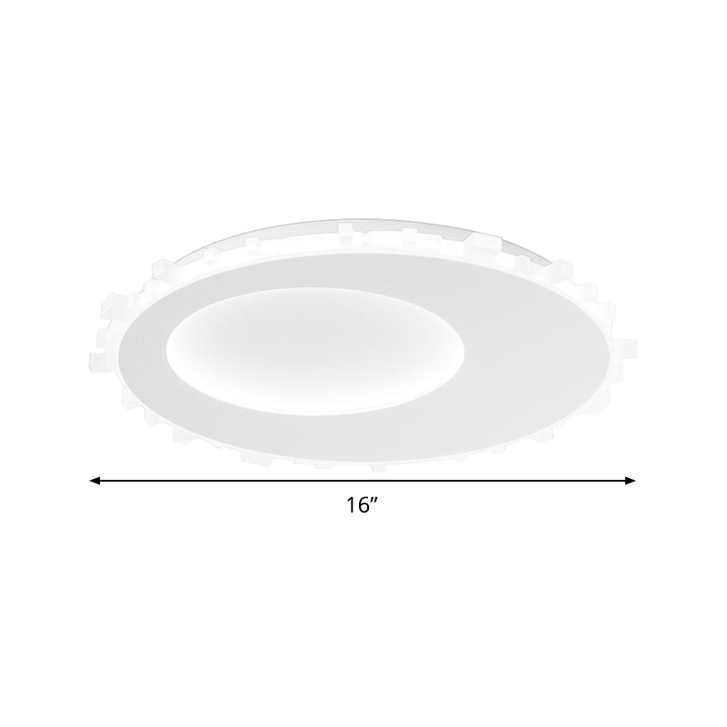 Sleek White Circle Flush Mount Led Ceiling Light Fixture - Minimalist Acrylic Design Warm