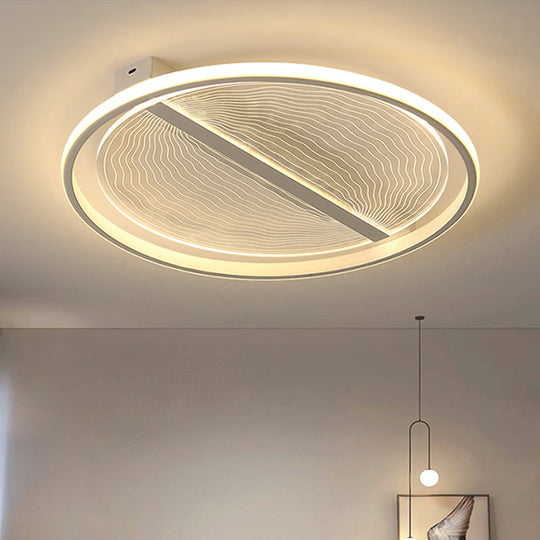 Minimalist Led Ceiling Light For Bedroom - Ultra - Thin Acrylic Flush Mount In Warm/White