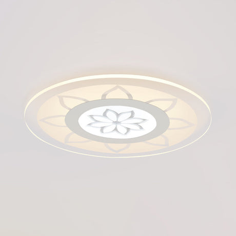 Modern Acrylic Lotus Flush Mount - 16.5’/20.5’ Wide Ceiling Lamp In Warm/White/3 Color Light