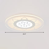 Modern Acrylic Lotus Flush Mount - 16.5/20.5 Wide Ceiling Lamp In Warm/White/3 Color Light For