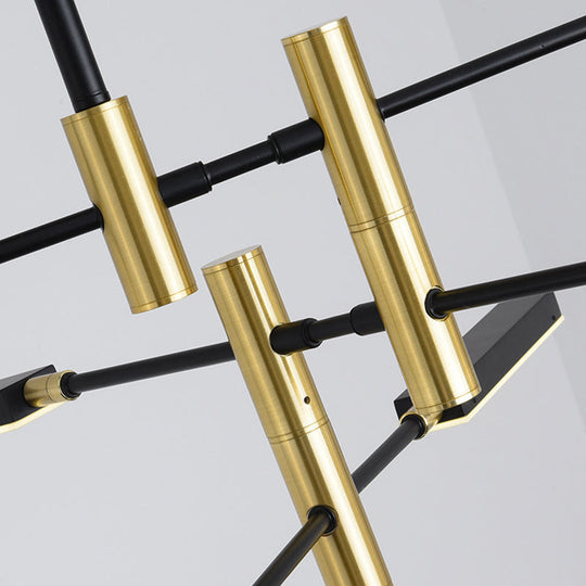 Contemporary Black/Gold Or White/Gold Acrylic Chandelier - Sputnik Ceiling Light (4/6-Light) Third