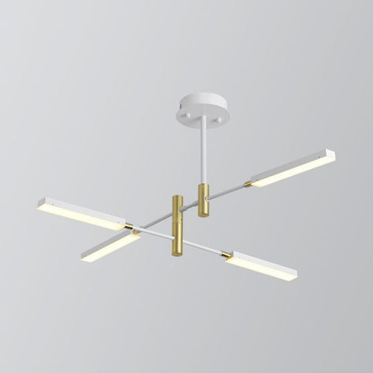 Contemporary Black/Gold Or White/Gold Acrylic Chandelier - Sputnik Ceiling Light (4/6-Light) Third