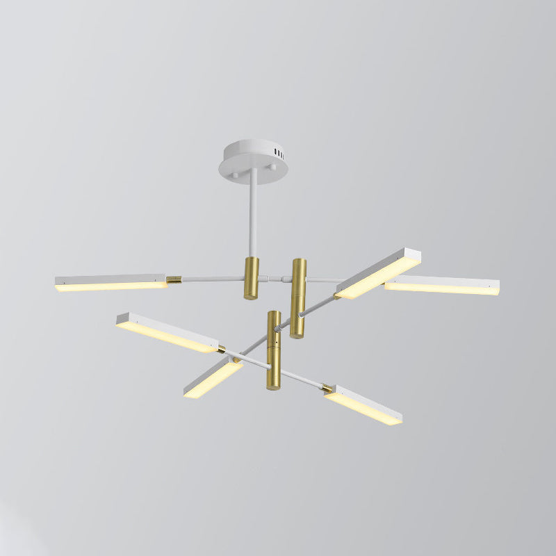 Contemporary Black/Gold Or White/Gold Acrylic Chandelier - Sputnik Ceiling Light (4/6-Light) Third