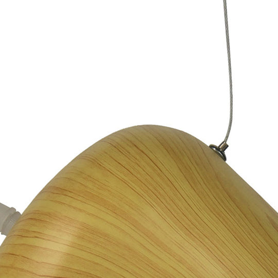 Modern Dome Shaped Hanging Lamp - 1 Light Pendant Lighting For Dining Room Dark Wood Finish