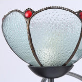 Tiffany Chandelier Light With Gem And Pearl Details Frosted Glass Suspension Fixture In Black -
