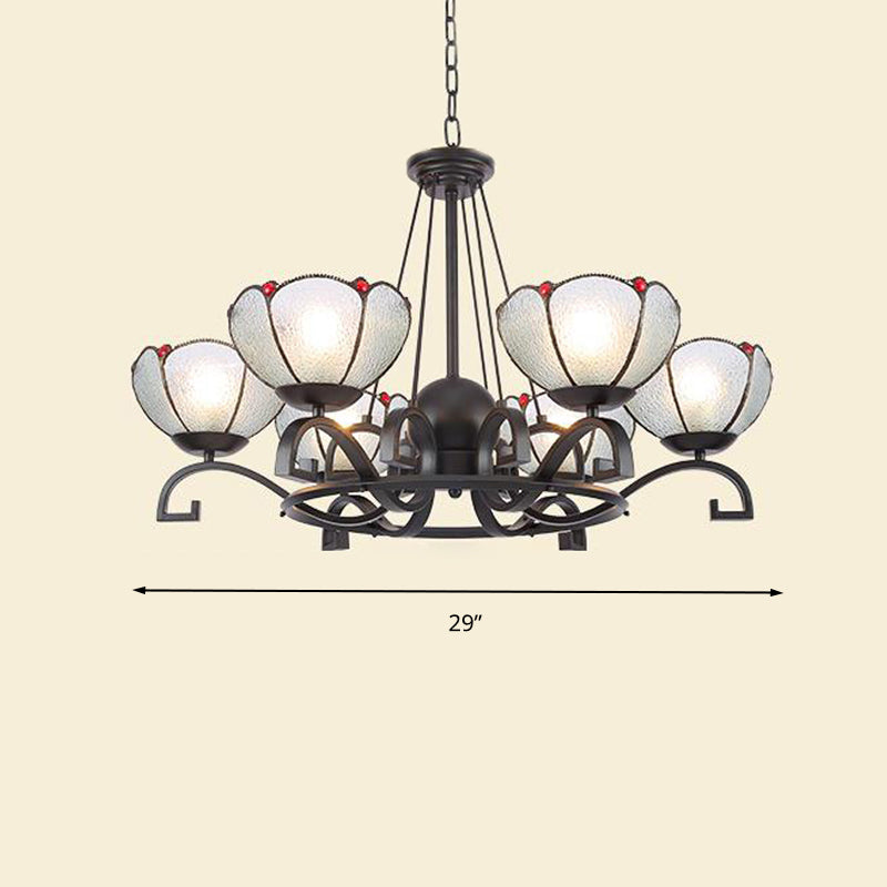 Glamorous Tiffany Chandelier With Frosted Glass Suspension And Multiple Sizes: 3 6 Or 8 Lights In
