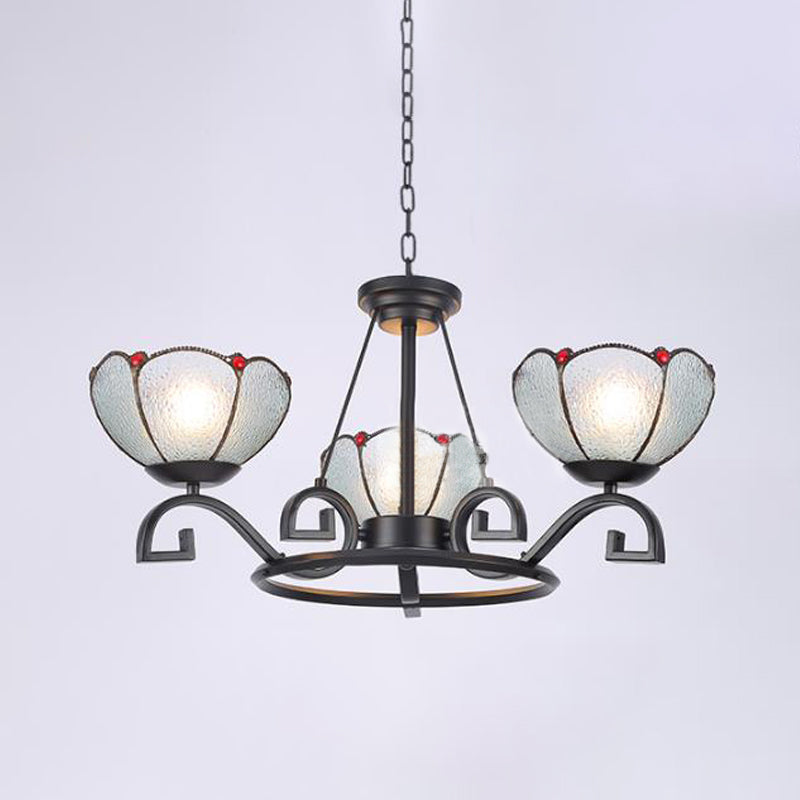 Glamorous Tiffany Chandelier With Frosted Glass Suspension And Multiple Sizes: 3 6 Or 8 Lights In