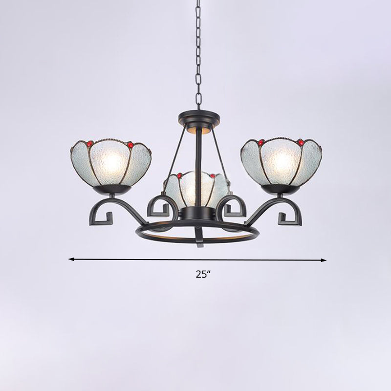 Glamorous Tiffany Chandelier With Frosted Glass Suspension And Multiple Sizes: 3 6 Or 8 Lights In