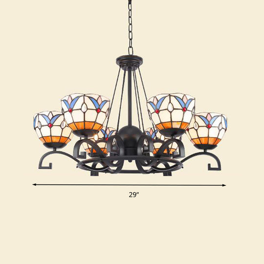 Glamorous Tiffany Chandelier With Frosted Glass Suspension And Multiple Sizes: 3 6 Or 8 Lights In