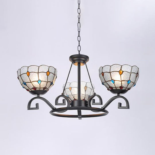 Glamorous Tiffany Chandelier With Frosted Glass Suspension And Multiple Sizes: 3 6 Or 8 Lights In