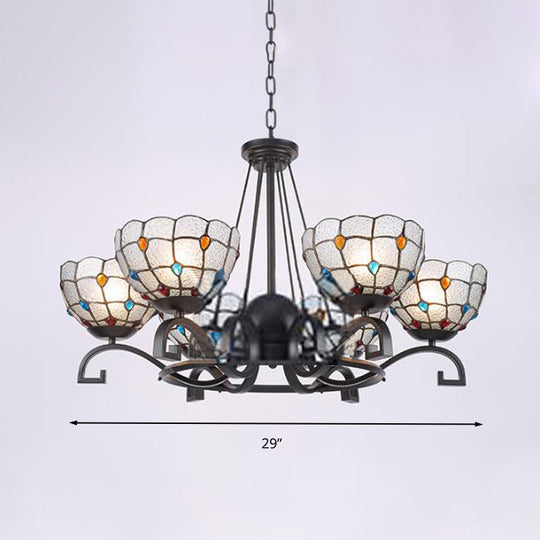 Glamorous Tiffany Chandelier With Frosted Glass Suspension And Multiple Sizes: 3 6 Or 8 Lights In