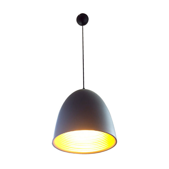 Minimalist Black Metal Domed Pendant Light For Restaurants 1-Light Hanging Lamp Kit
