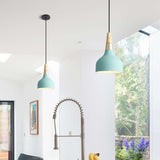 Modern Metal Blue Suspension Light For Dining Room - Domed Shaped Drop Pendant 1