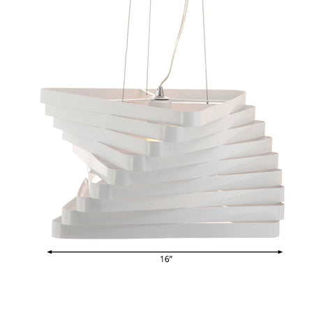 Contemporary Laser Cut Metal Pendant Light In White