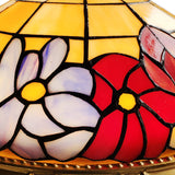 Led Stained Glass Flower Flush Mount Ceiling Light In Brass - Multiple Sizes Available
