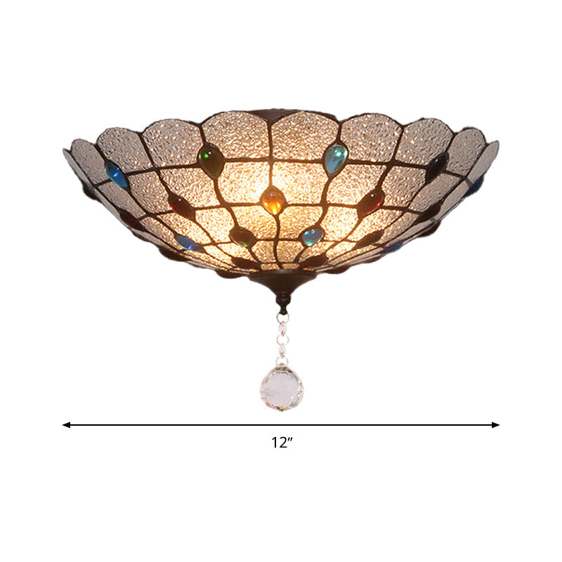 Clear Bubble Glass Flush Mount Tiffany Ceiling Lighting Jeweled 2/3/4 Lights Ideal For Dining Room