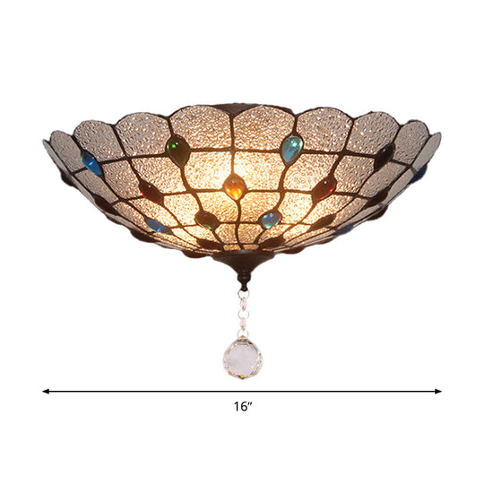 Clear Bubble Glass Flush Mount Tiffany Ceiling Lighting Jeweled 2/3/4 Lights Ideal For Dining Room
