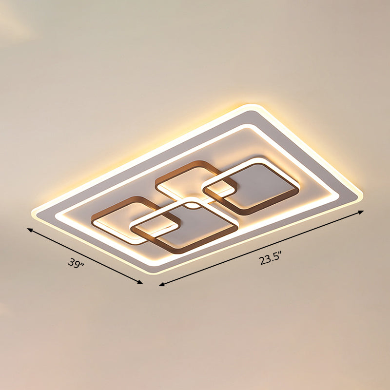 Minimalist Rectangle Led Ceiling Light: Acrylic Flush Mount For Living Room