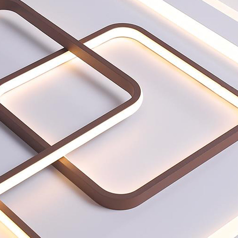 Contemporary Led Bedroom Flush Mount Lamp In White - Acrylic Square Design