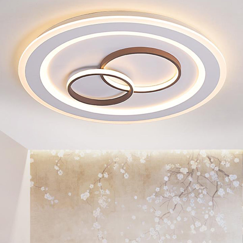 Minimalist Acrylic Led Bedroom Ceiling Lamp In White - 24.5/31 Wide Circle Flush Mount Lighting /