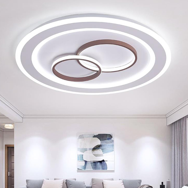 Minimalist Acrylic Led Bedroom Ceiling Lamp In White - 24.5/31 Wide Circle Flush Mount Lighting