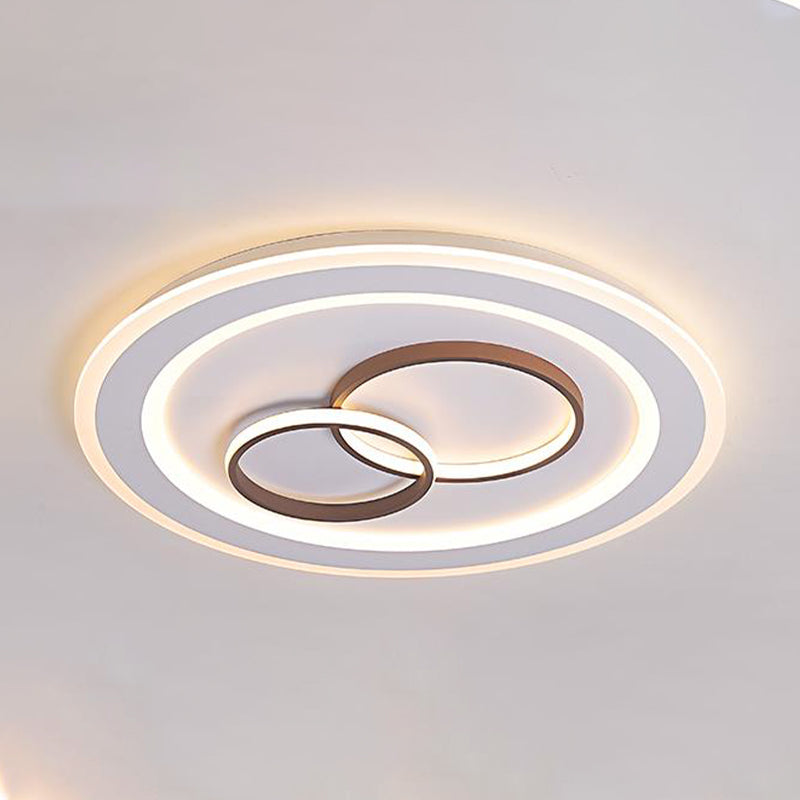 Minimalist Acrylic Led Bedroom Ceiling Lamp In White - 24.5/31 Wide Circle Flush Mount Lighting