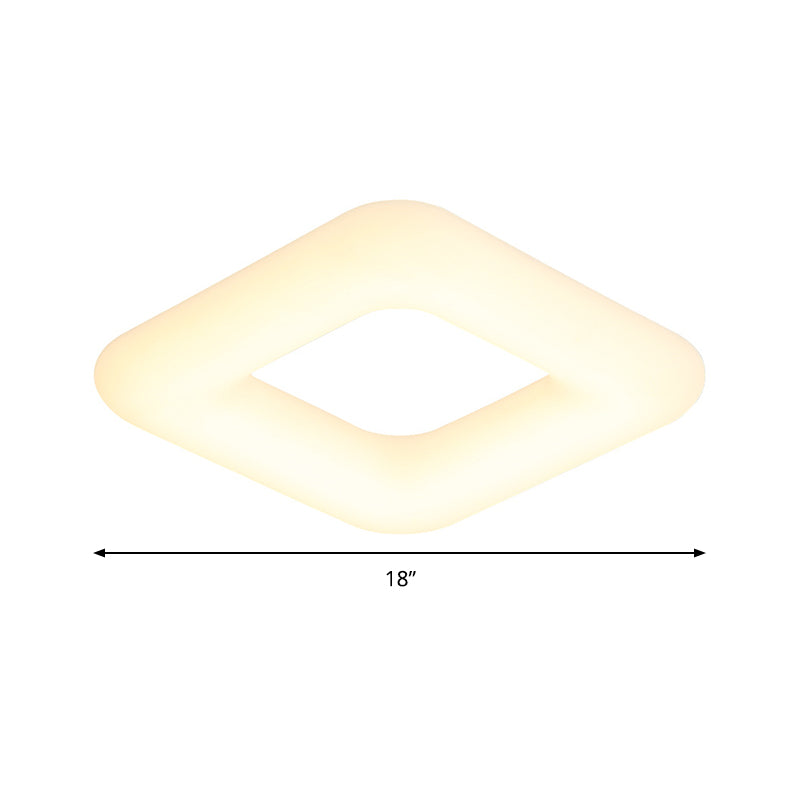 Modern White Led Ceiling Lamp For Bedroom - Acrylic Square Flush Mount Available In 3 Sizes