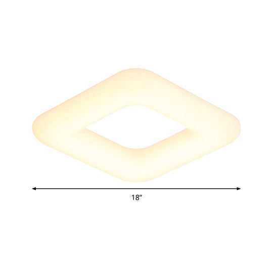 Modern White Led Ceiling Lamp For Bedroom - Acrylic Square Flush Mount Available In 3 Sizes