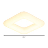 Modern White Led Ceiling Lamp For Bedroom - Acrylic Square Flush Mount Available In 3 Sizes