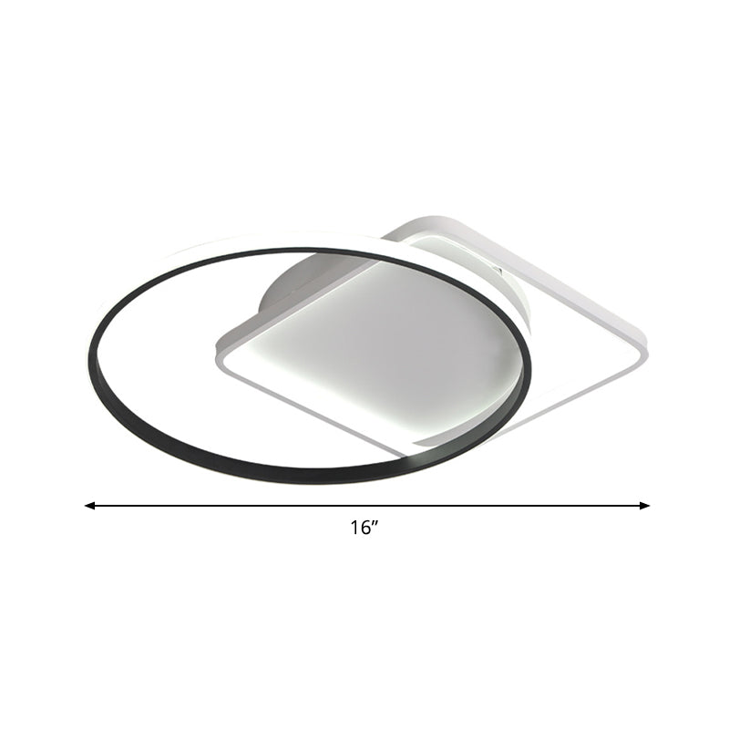Modernist Acrylic Led Flushmount Ceiling Light In White/Warm 16’/19.5’ Wide